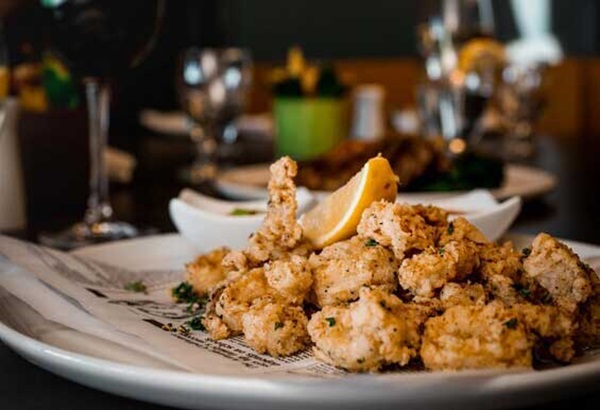 Calamari on a table at an Italian restaurant