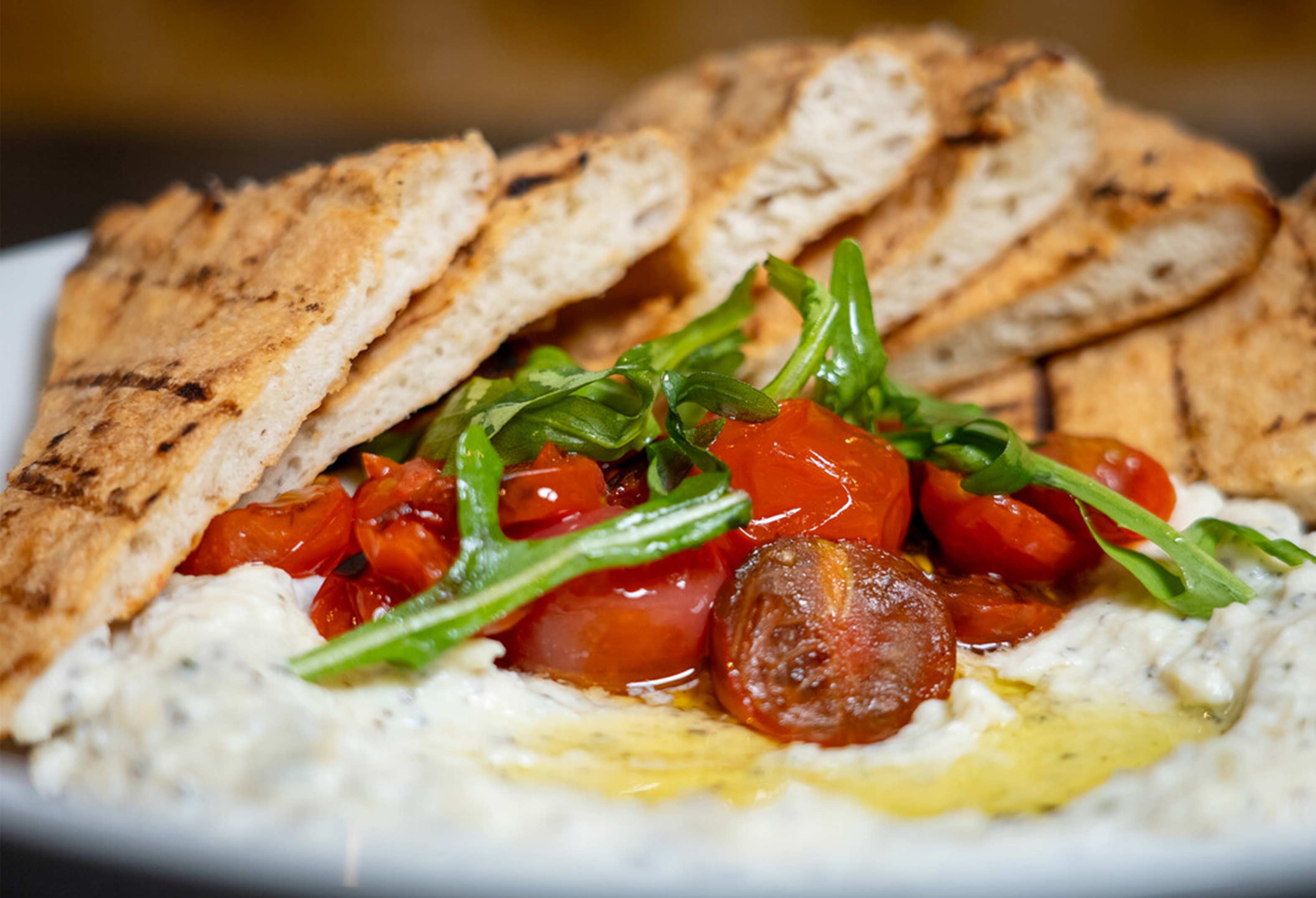 Hummus and pita at Caffe Italiano