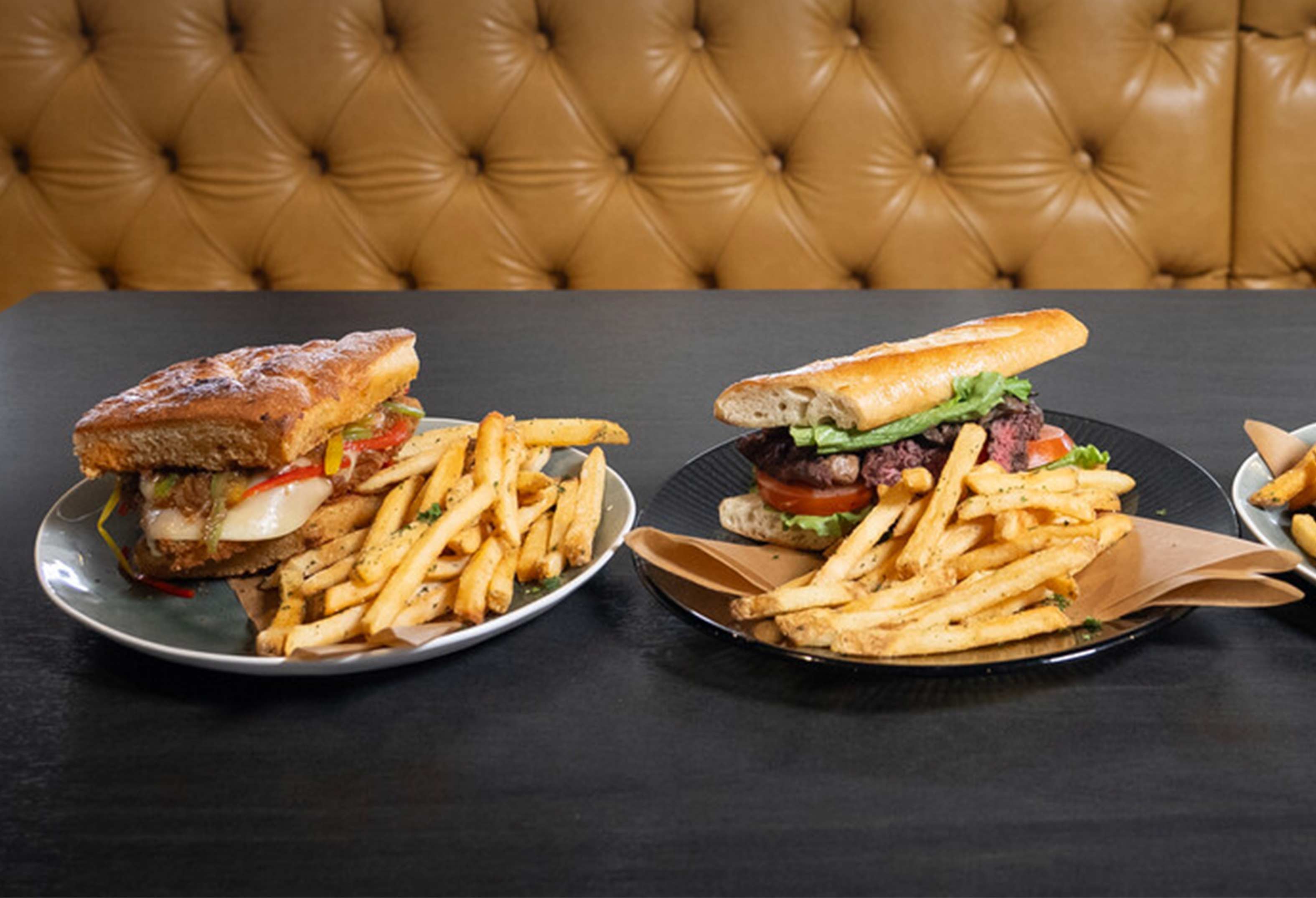 sandwiches and fries at Caffe Italiano